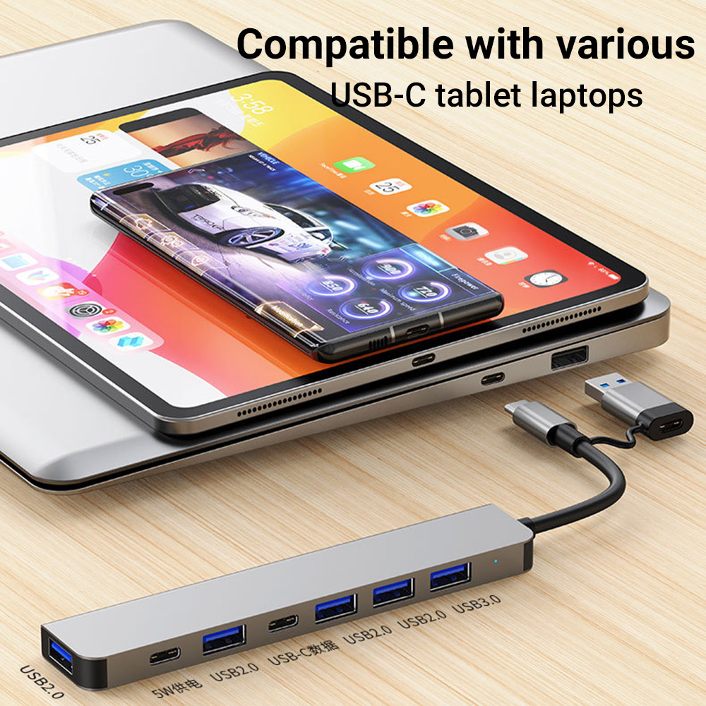Laptop Accessories You Need - Многофункциональный USB-хаб 7-в-1 с двумя разъемами