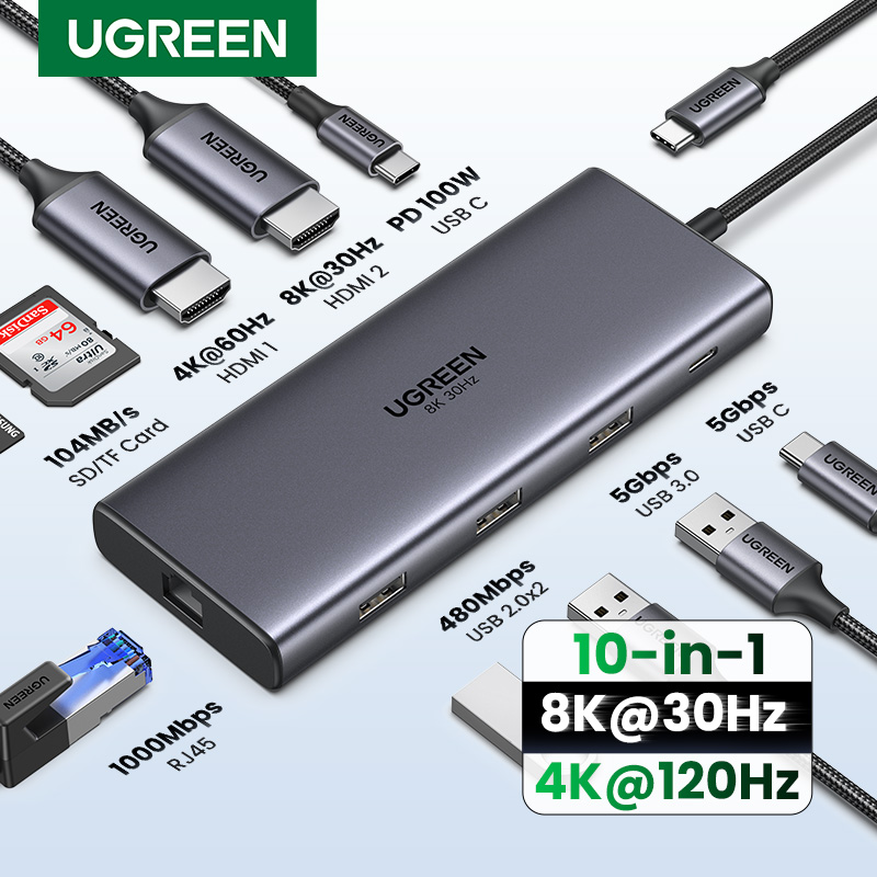 UGREEN Dual HDMI USB-C HUB 8K  – обзор и цена Mac Laptop Accessories